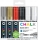 Marker creta lichida, varf tesit, 4-8 mm, Chalk Marker Basic, 6 culori/set Molotow